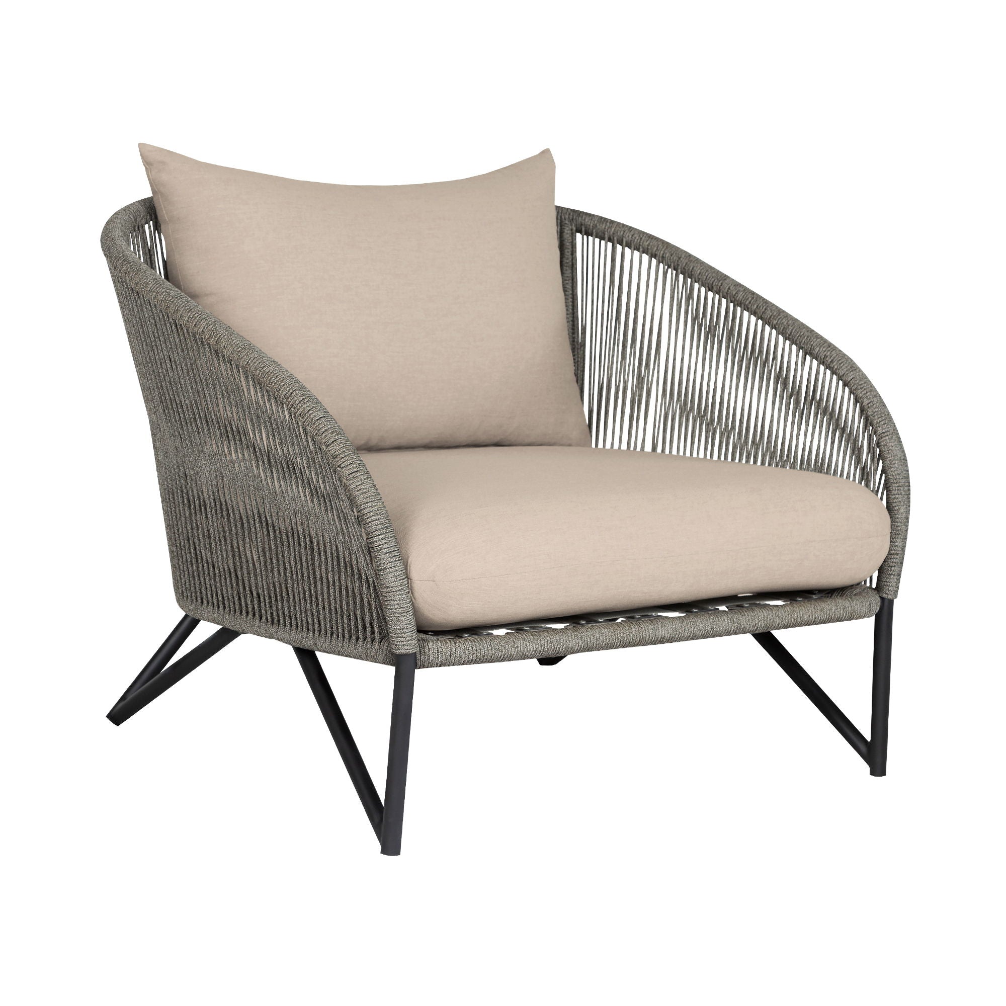 Benicia - Outdoor Patio Chair - Gray / Taupe - Premium Arm Chairs from Armen Living - Just $977.50! Shop now at brett interiors