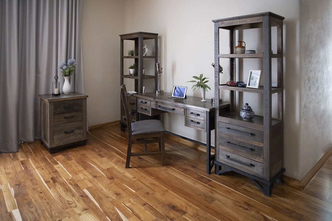 Loft Brown - Desk - Two Tone Gray / Brown - Premium Writing Desks from International Furniture Direct - Just $807.50! Shop now at brett interiors