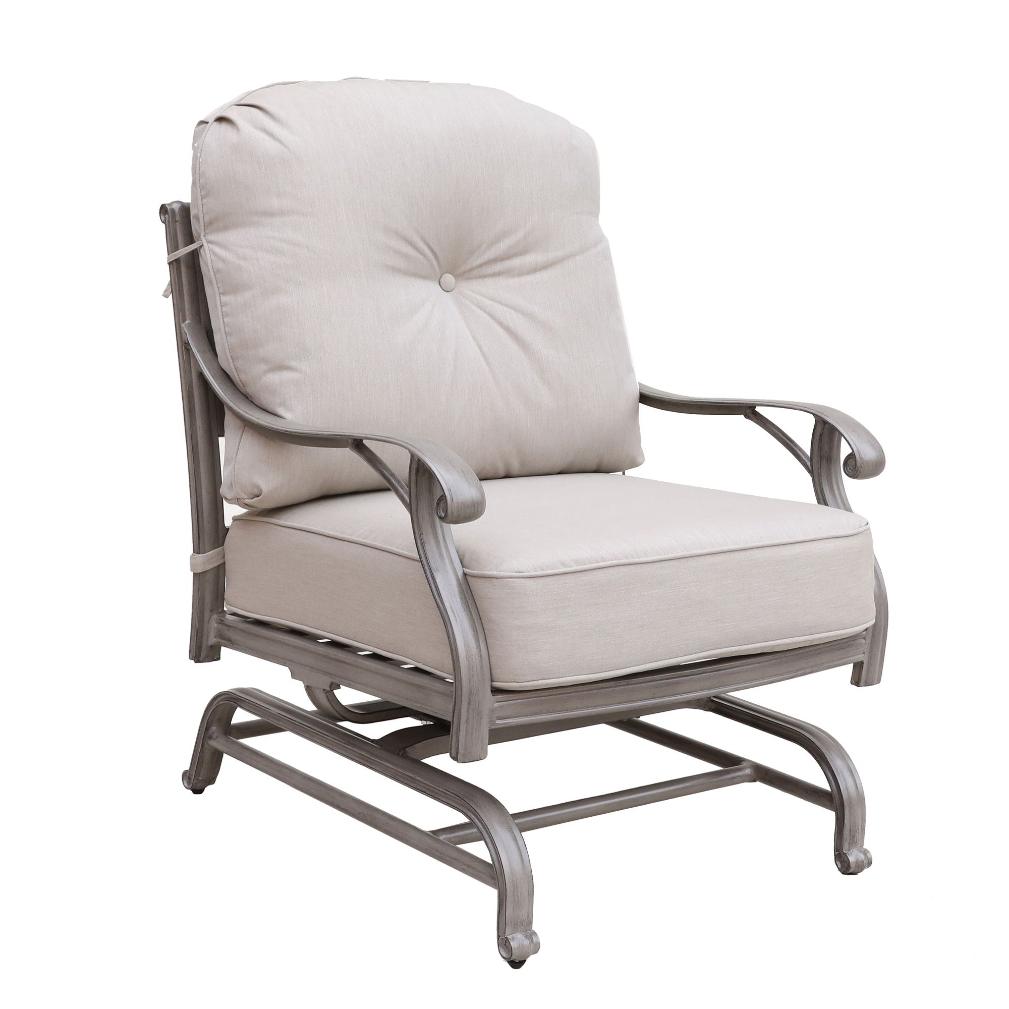 Cast Aluminum Club Motion Chair With Cushion (Set of 2) - Gray - Premium Chair Sets from Gather Craft - Just $1470! Shop now at brett interiors