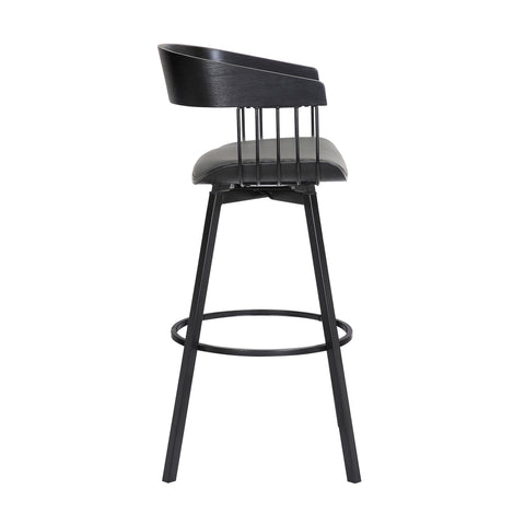 Athena - Swivel Black Wood Stool - Premium Counter Height (24"-27") from Armen Living - Just $280! Shop now at brett interiors