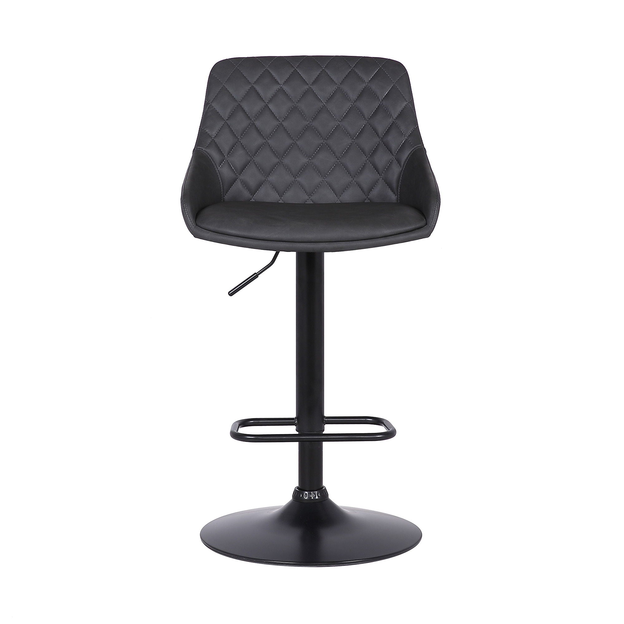 Anibal - Adjustable Height Swivel Bar Stool - Gray / Black - Premium Adjustable Height from Armen Living - Just $205! Shop now at brett interiors