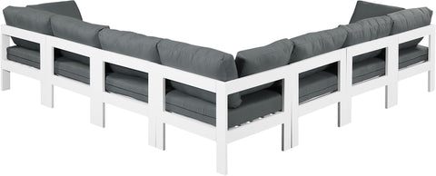 Nizuc - Outdoor Patio Modular Sectional 7 Piece - Grey - Modern & Contemporary - Premium Stationary Sectionals from Meridian Furniture - Just $6337.50! Shop now at brett interiors