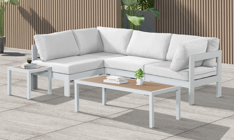 Nizuc - Outdoor Patio Modular Sectional 4 Piece - White - Premium Stationary Sectionals from Meridian Furniture - Just $3650! Shop now at brett interiors