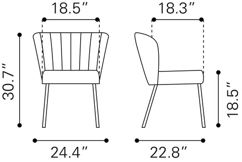 Aimee - Dining Chair (Set of 2) - Premium Chair Sets from Zuo Modern - Just $1200! Shop now at brett interiors