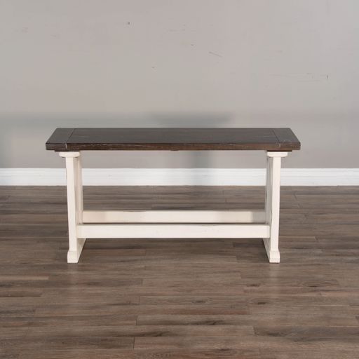 Carriage House - Counter Side Bench - White / Dark Brown - Premium Counter Benches from Sunny Designs - Just $243! Shop now at brett interiors