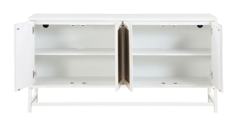 Hawthorne - Four Door Credenza - White / Rattan - Premium Credenzas from Coast2Coast Home - Just $3135! Shop now at brett interiors