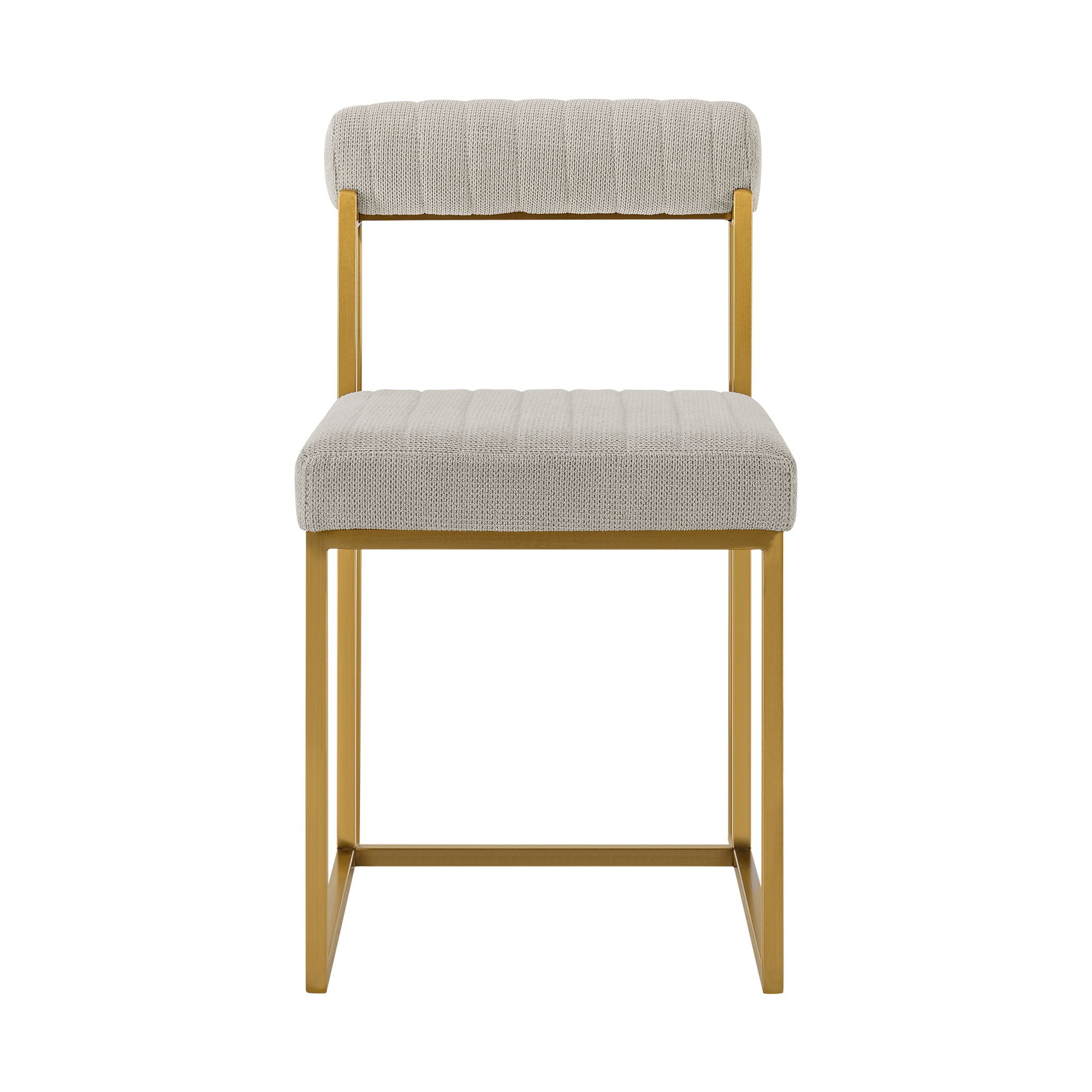 Anastasia - Dining Chair (Set of 2) - Gold Brushed / Taupe - Premium Chair Sets from Armen Living - Just $925! Shop now at brett interiors