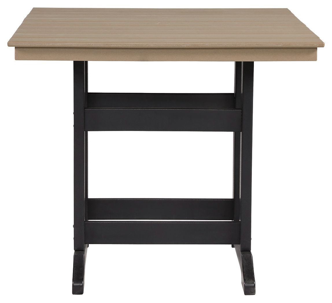 Fairen Trail - Black / Driftwood - Square Counter Tbl W/Umb Opt - Premium Dining Tables from Signature Design by Ashley® - Just $1010.63! Shop now at brett interiors