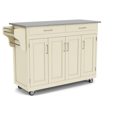 Create-A-Cart - 4 Doors Kitchen Cart - Gray Granite Top - Premium Islands & Carts from Homestyles - Just $1834.98! Shop now at brett interiors