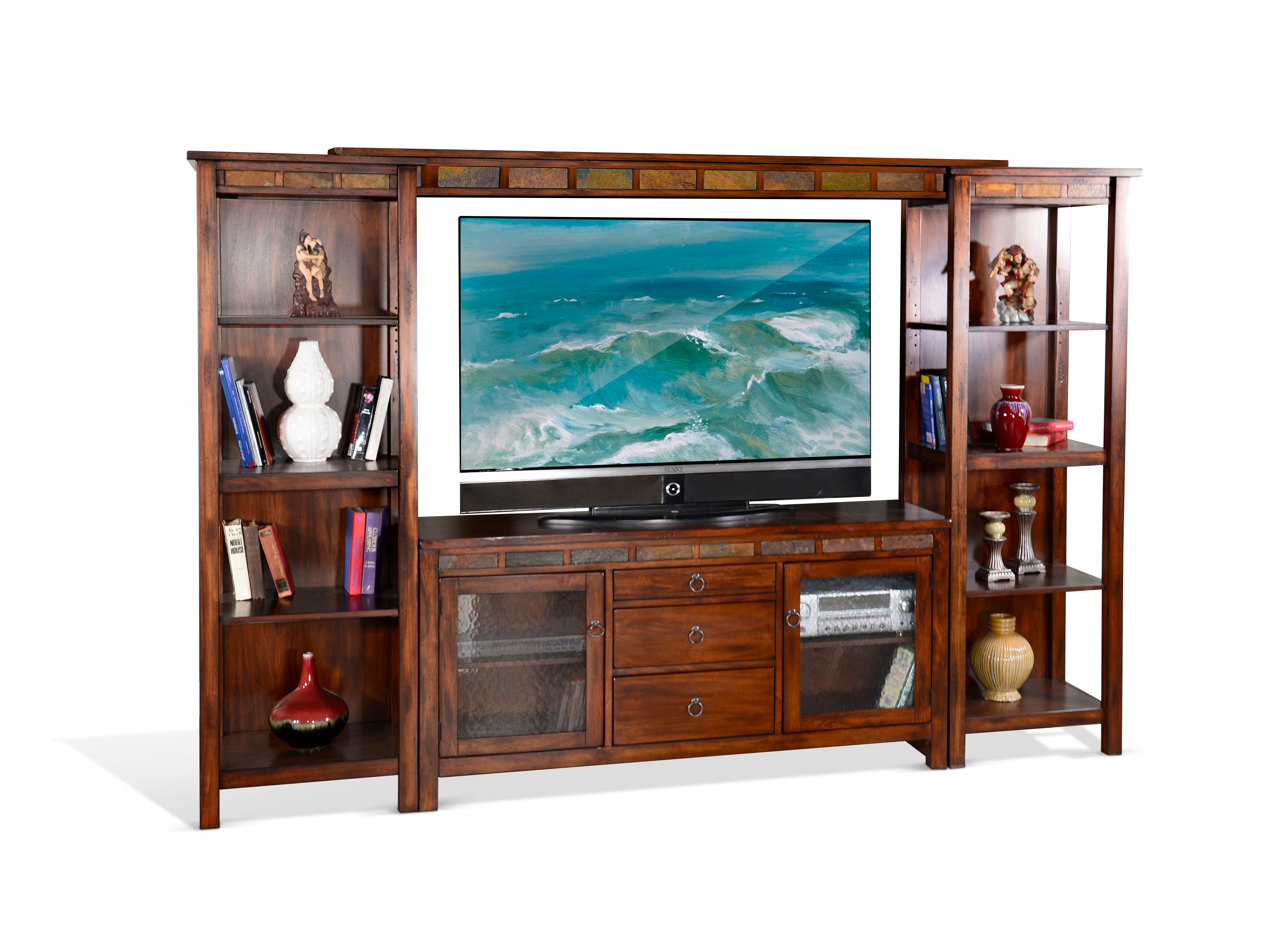 Santa Fe - 76" Entertainment Wall - Dark Brown - Premium Entertainment Centers from Sunny Designs - Just $2010! Shop now at brett interiors