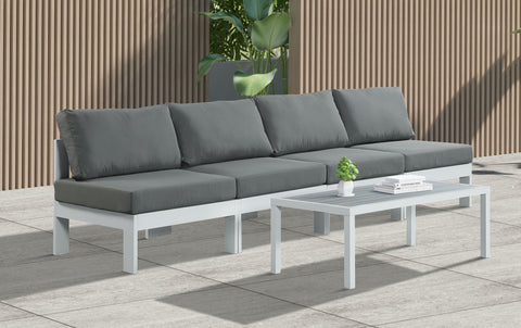 Nizuc - Outdoor Patio Modular Sofa 4 Seats - Grey - Premium Sofas from Meridian Furniture - Just $3450! Shop now at brett interiors