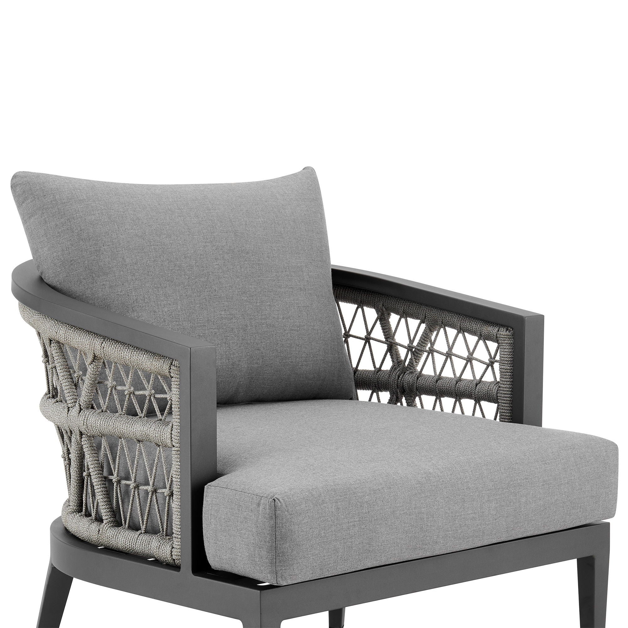 Zella - Outdoor Patio Armchair - Light Gray / Earl Gray - Premium Arm Chairs from Armen Living - Just $1525! Shop now at brett interiors