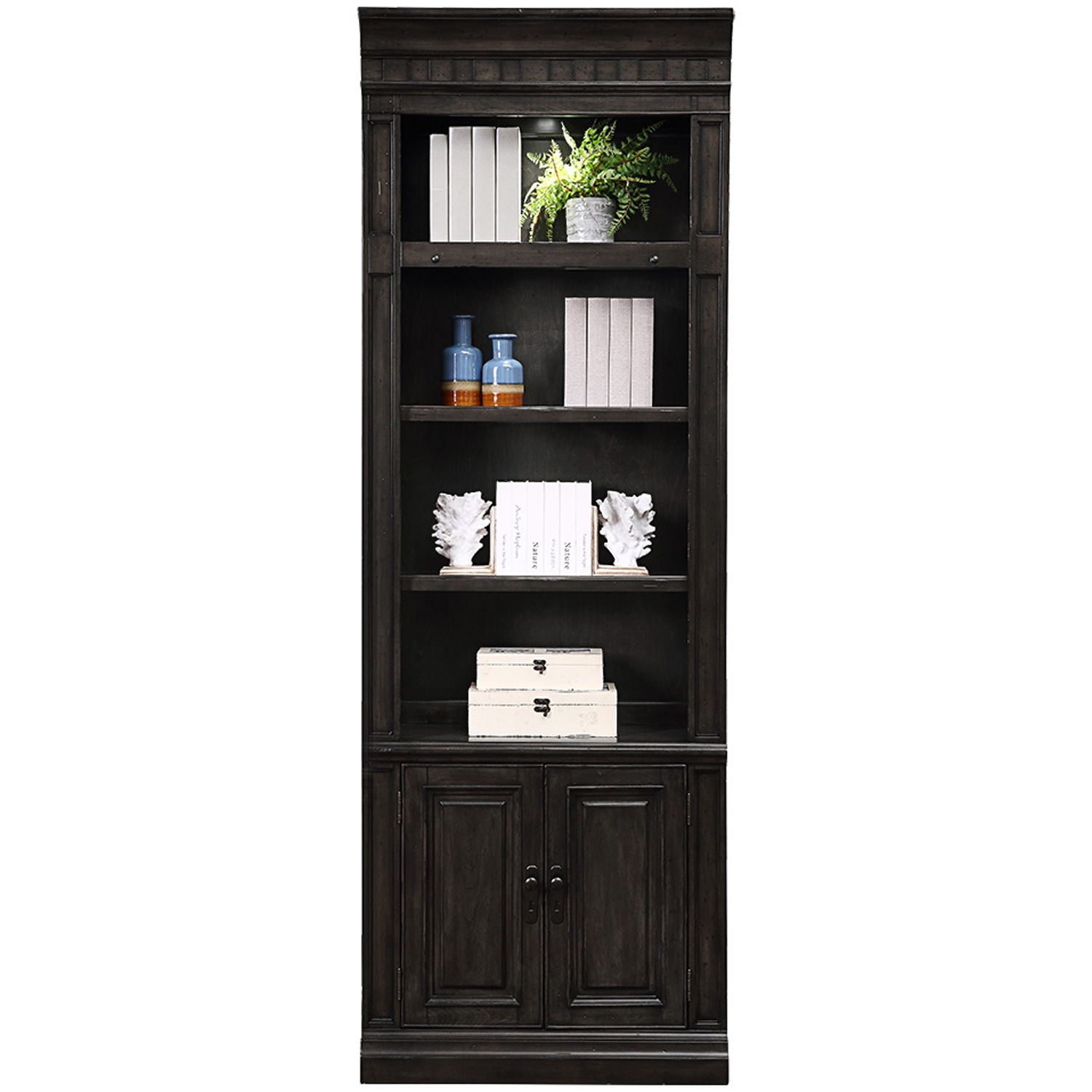 Washington Heights - Open Top Bookcase (32") - Washed Charcoal - Premium Standard Bookcases from Parker House - Just $1375! Shop now at brett interiors