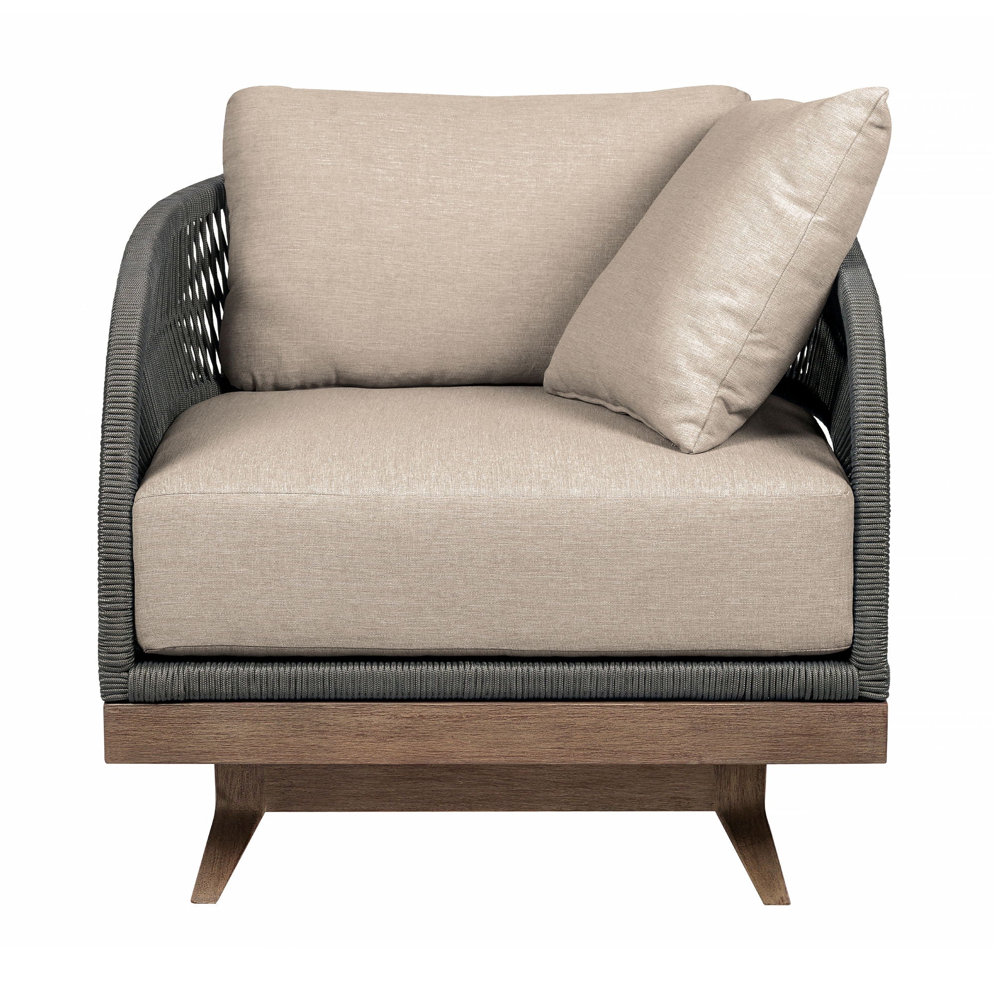 Orbit - Swivel Outdoor Patio Chair - Weathered Eucalyptus / Taupe - Premium Swivel Chairs from Armen Living - Just $1487.50! Shop now at brett interiors