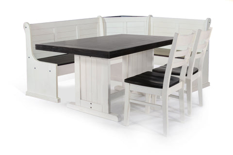 Carriage House - Breakfast Nook Set - White / Dark Brown - Premium 4 Piece Dining Room Sets from Sunny Designs - Just $1669! Shop now at brett interiors