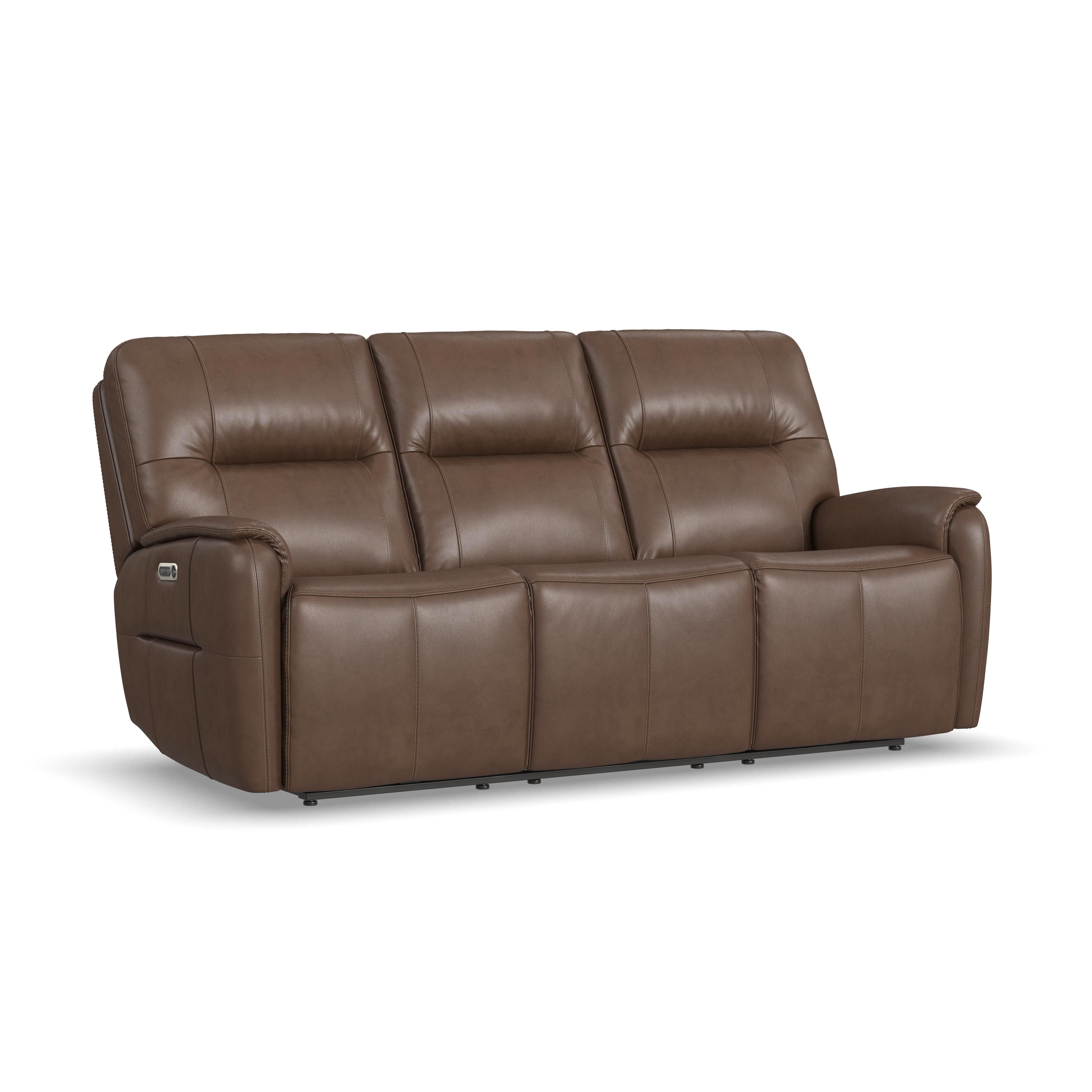 Wilson - Power Reclining Sofa With Power Headrests - Dark Brown - Premium Reclining Sofas from Flexsteel - Just $3187.50! Shop now at brett interiors