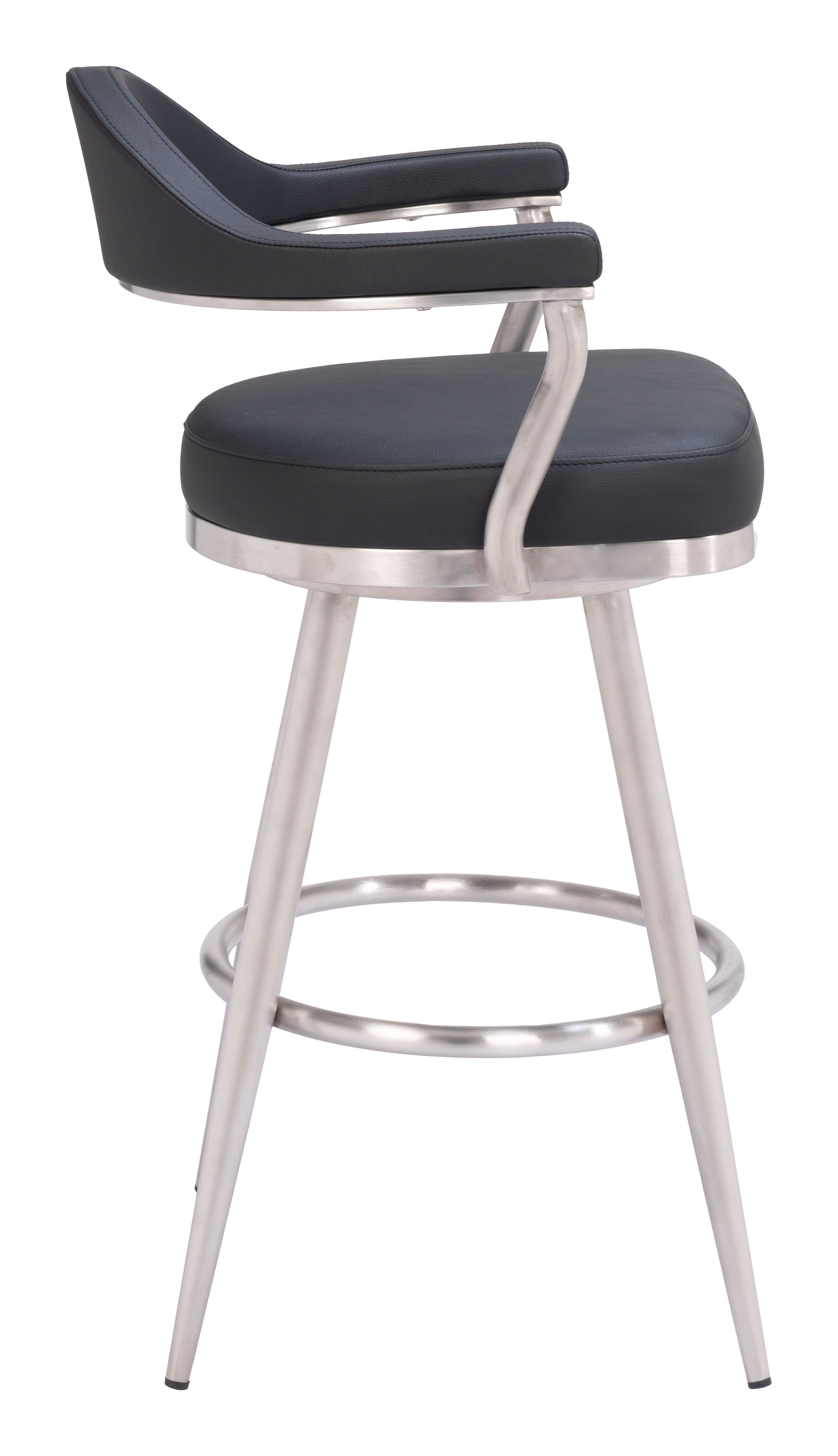 Vagur - Swivel Barstool - Black - Premium Bar Height (28"-30") from Zuo Modern - Just $900! Shop now at brett interiors