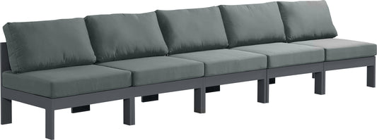 Nizuc - Outdoor Patio Modular Sofa Armless - Grey - Premium Sofas from Meridian Furniture - Just $4312.50! Shop now at brett interiors