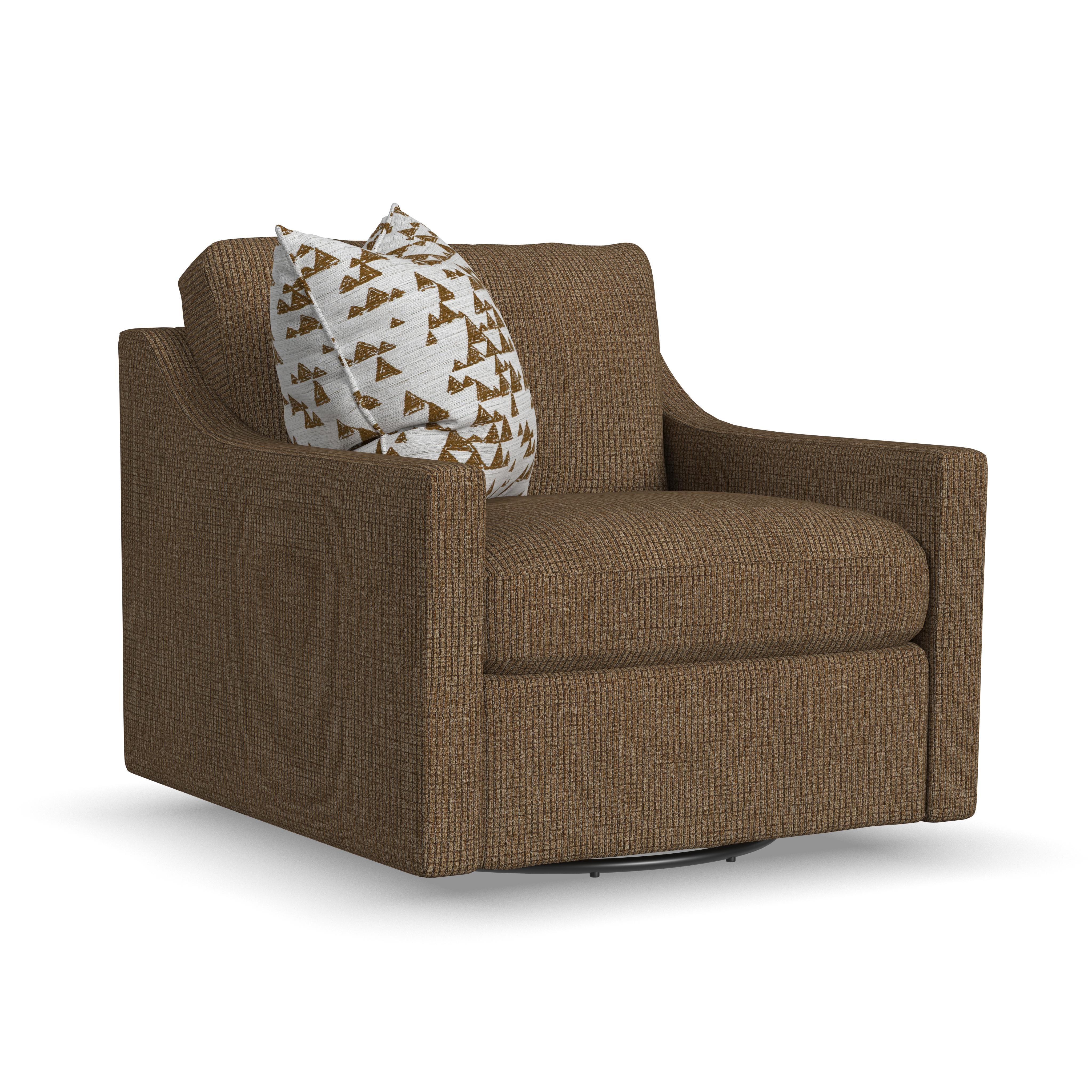 Sky - Stationary Swivel Chair - Dark Brown - Premium Swivel Chairs from Flexsteel - Just $1437.50! Shop now at brett interiors