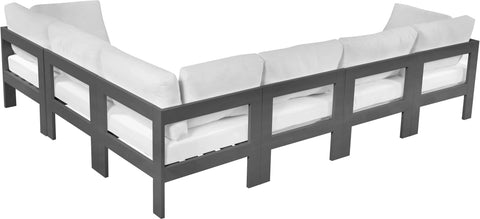 Nizuc - Outdoor Patio Modular Sectional 6 Piece - White - Premium Stationary Sectionals from Meridian Furniture - Just $5475! Shop now at brett interiors