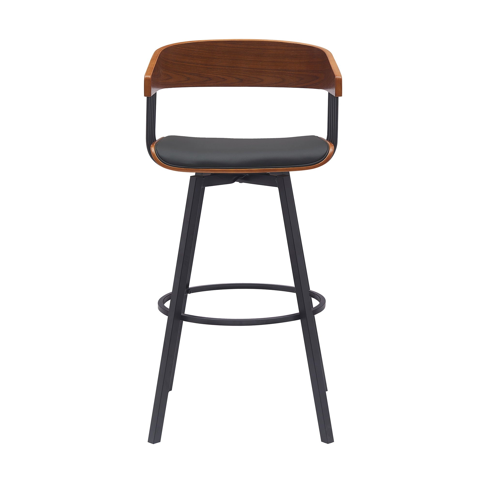 Athena - Swivel Walnut Metal Stool - Premium Counter Height (24"-27") from Armen Living - Just $280! Shop now at brett interiors