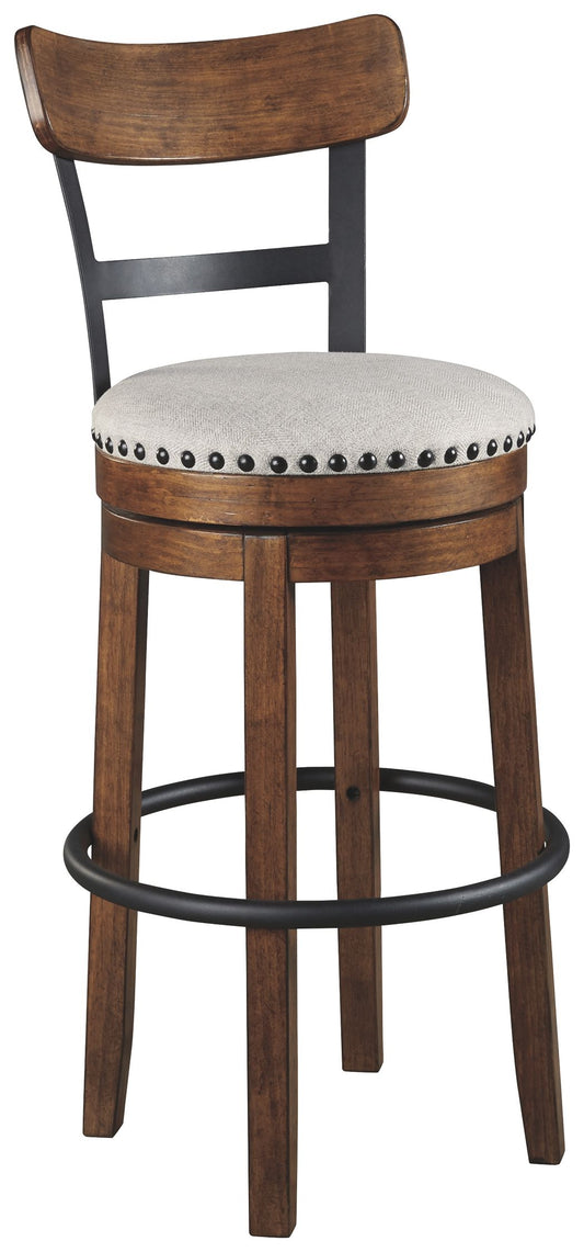 Valebeck -  Tall Upholstered Swivel Barstool - Premium Bar Height (28"-30") from Signature Design by Ashley® - Just $254.10! Shop now at brett interiors