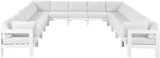 Nizuc - Outdoor Patio Modular Sectional 13 Piece - White - Fabric - Premium Stationary Sectionals from Meridian Furniture - Just $11612.50! Shop now at brett interiors