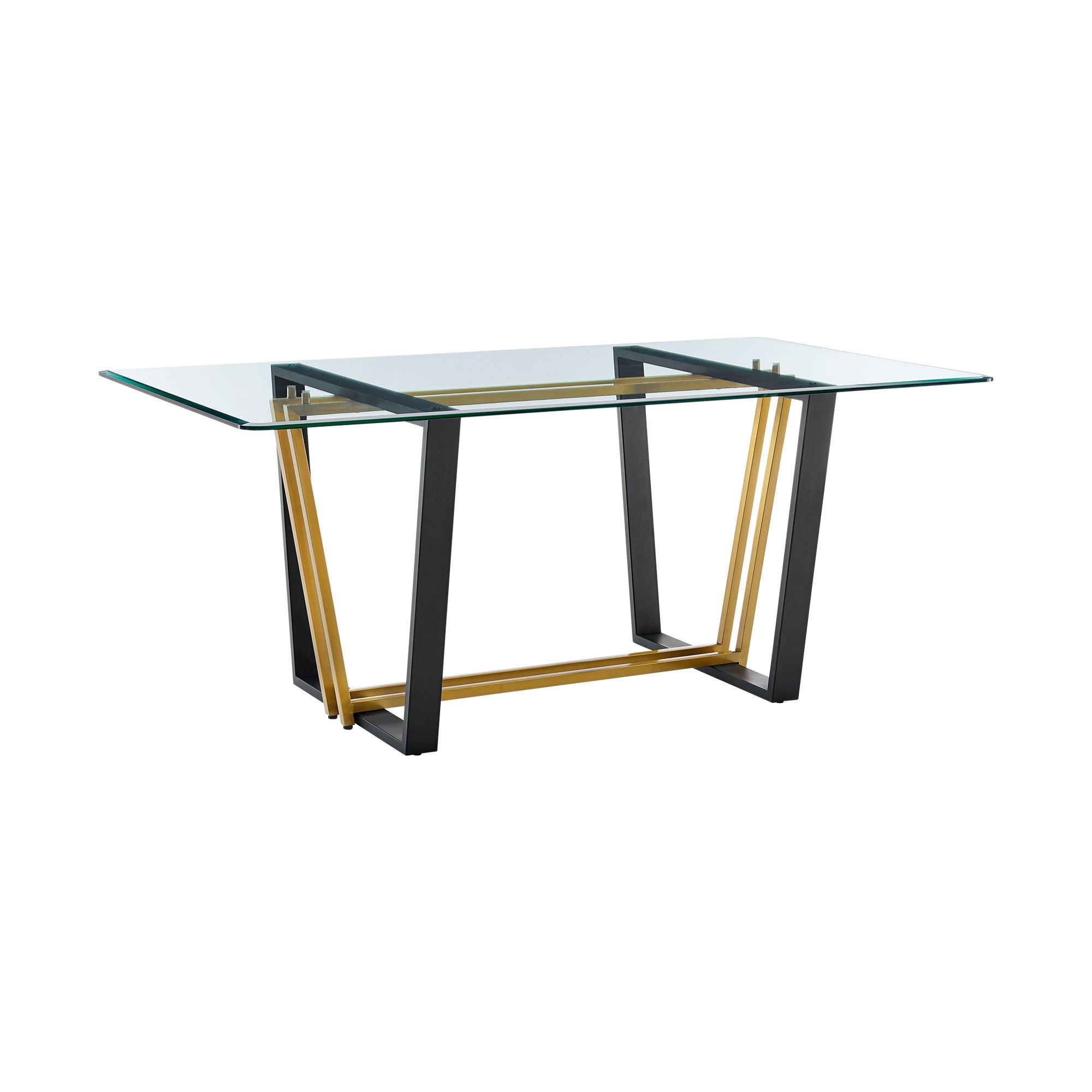 Kai Anastasia - Rectangular Glass Dining Table Set - Gold Brushed Base - Premium 5 Piece Dining Room Sets from Armen Living - Just $3380! Shop now at brett interiors