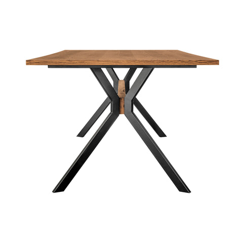 Nevada - Rustic Oak Wood Trestle Base Dining Table - Premium Dining Tables from Armen Living - Just $1007.50! Shop now at brett interiors