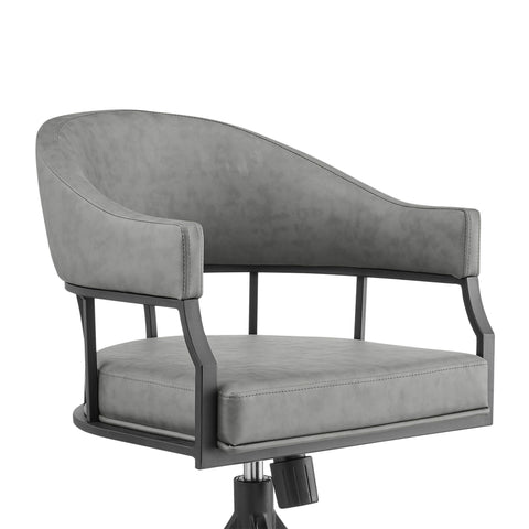 Tibet - Swivel Rolling Dining Chair - Matte Black / Vintage Gray - Premium Swivel Chairs from Armen Living - Just $422.50! Shop now at brett interiors