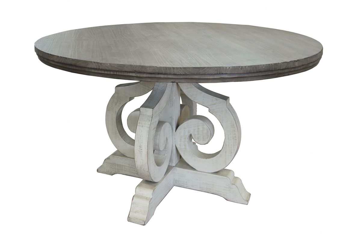 Stone - Round Two-Tone Dining Table - Beige - Premium Dining Tables from International Furniture Direct - Just $1390! Shop now at brett interiors