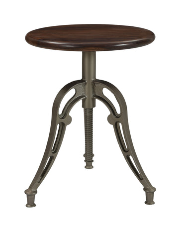 Bristol - Round Adjustable Barstool - Honey Brown / Antique Silver - Premium Adjustable Height from Coast2Coast Home - Just $577.50! Shop now at brett interiors