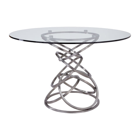 Wendy - Contemporary Dining Table Glass Top - Clear - Premium Dining Tables from Armen Living - Just $1152.50! Shop now at brett interiors