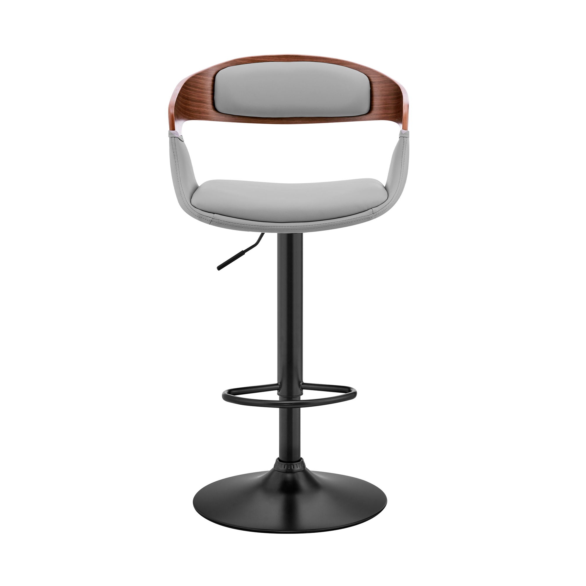 Benson - Adjustable Bar Stool - Walnut Wood - Premium Adjustable Height from Armen Living - Just $225! Shop now at brett interiors