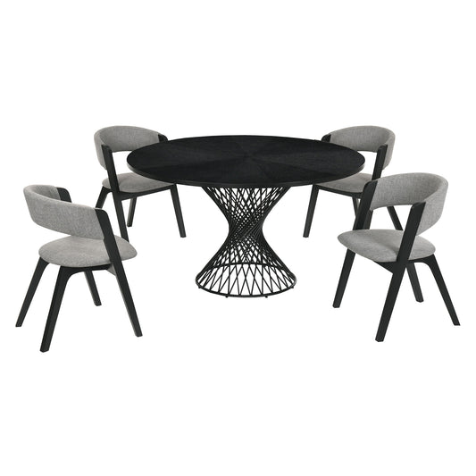 Cirque And Rowan - Round Dining Set - Premium 5 Piece Dining Room Sets from Armen Living - Just $2082.50! Shop now at brett interiors