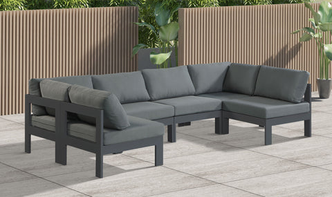 Nizuc - Outdoor Patio Modular Sectional - Grey - Premium Stationary Sectionals from Meridian Furniture - Just $5375! Shop now at brett interiors