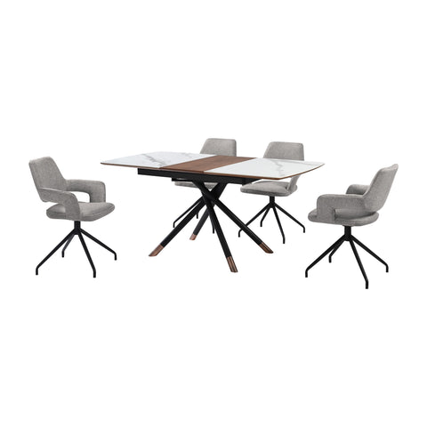 Alora Penny - Extendable Dining Set - Premium 5 Piece Dining Room Sets from Armen Living - Just $3357.50! Shop now at brett interiors