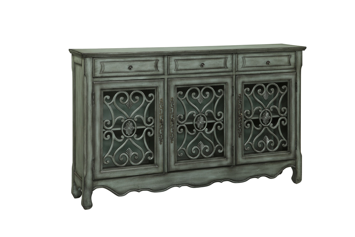 Gemma - Three Drawer Three Door Credenza - Hood Green Gray - Premium Sideboards from Coast2Coast Home - Just $2887.50! Shop now at brett interiors