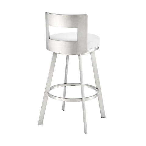 Flynn - Swivel Bar Stool -  Brushed Steel - Premium Counter Height (24"-27") from Armen Living - Just $372.50! Shop now at brett interiors