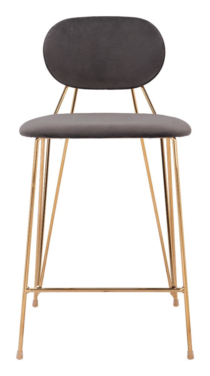 Georges - Counter Stool (Set of 2) - Gray / Gold - Premium Stool Sets from Zuo Modern - Just $1850! Shop now at brett interiors