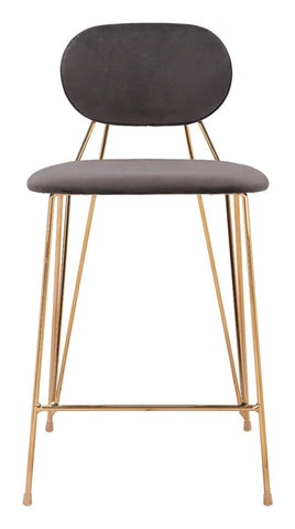 Georges - Counter Stool (Set of 2) - Gray / Gold - Premium Stool Sets from Zuo Modern - Just $1850! Shop now at brett interiors