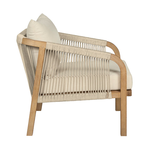 Cypress - Outdoor Patio Chair - Blonde Eucalyptus / Ivory - Premium Arm Chairs from Armen Living - Just $962.50! Shop now at brett interiors