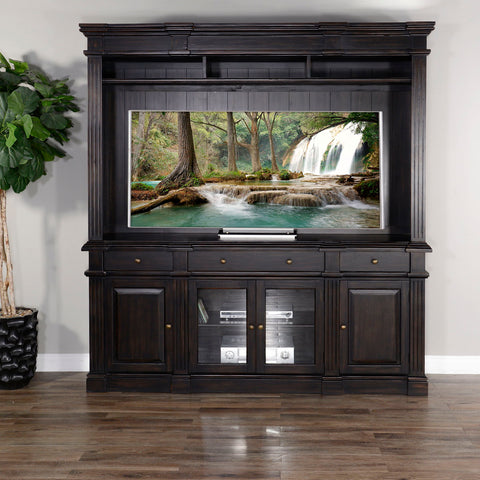 Media Wall - Black Walnut - Premium Entertainment Centers from Sunny Designs - Just $2890! Shop now at brett interiors