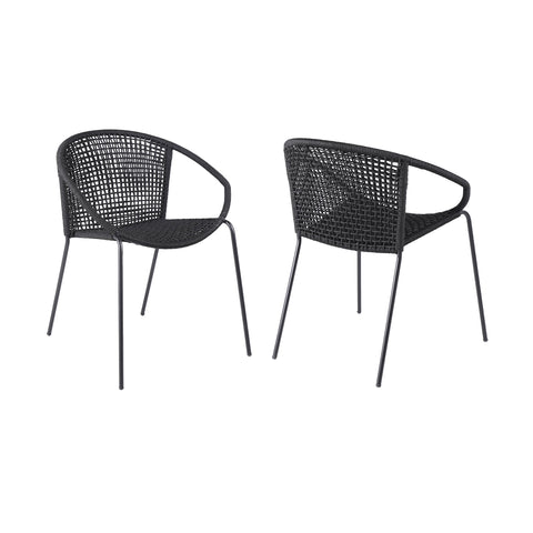 Snack - Indoor / Outdoor Stackable Steel Dining Chair (Set of 2) - Premium Chair Sets from Armen Living - Just $560! Shop now at brett interiors