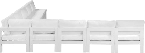 Nizuc - Outdoor Patio Modular Sectional 9 Piece - White - Metal - Premium Stationary Sectionals from Meridian Furniture - Just $7862.50! Shop now at brett interiors