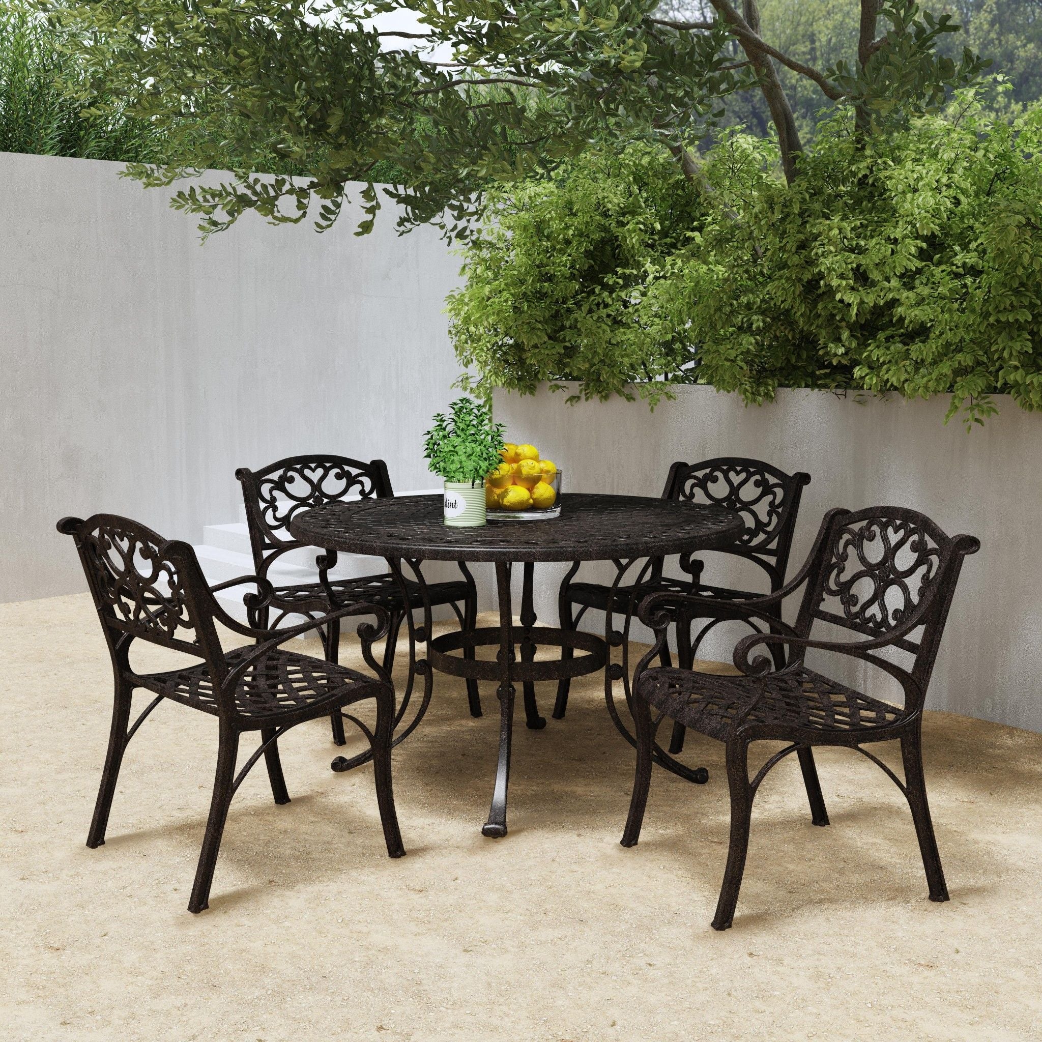 Sanibel - 48" Metal Outdoor Dining Set - Premium 5 Piece Outdoor Sets from Homestyles - Just $2752.48! Shop now at brett interiors