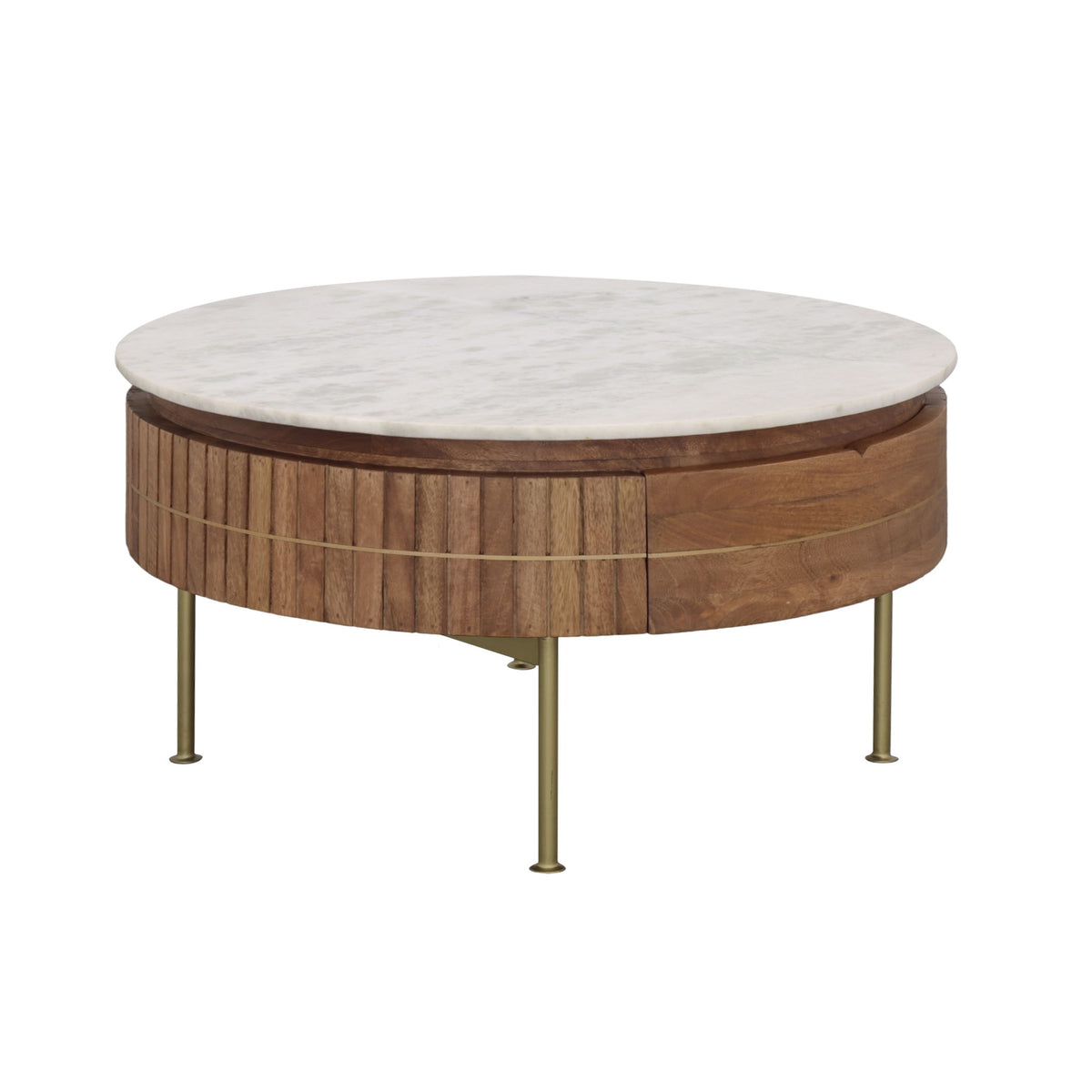 Malibu - One Drawer Cocktail Table - Rian Brown / White Marble - Premium Cocktail Tables from Coast2Coast Home - Just $2062.50! Shop now at brett interiors