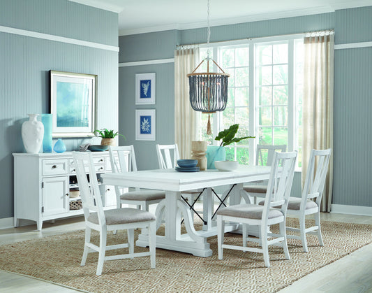 Heron Cove - Trestle Dining Table - Chalk White - Premium Dining Tables from Magnussen Furniture - Just $1418! Shop now at brett interiors