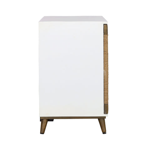 Egret - Two Door Cabinet - White / Jute - Premium Accent Cabinets from Coast2Coast Home - Just $2475! Shop now at brett interiors