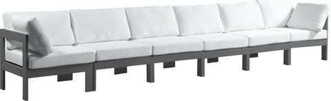 Nizuc - Outdoor Patio Modular Sofa With Frame - White - Premium Sofas from Meridian Furniture - Just $5375! Shop now at brett interiors